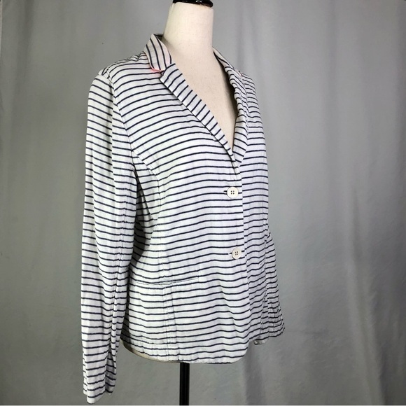 Gap Academy Blazer white blue striped double lawn cotton 10 - Picture 12 of 13